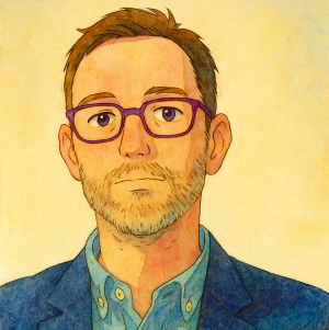 Graphical image in Ghibli style of Bas Ernst